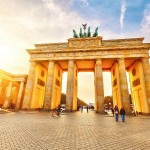 Brandenburg gate at sunset